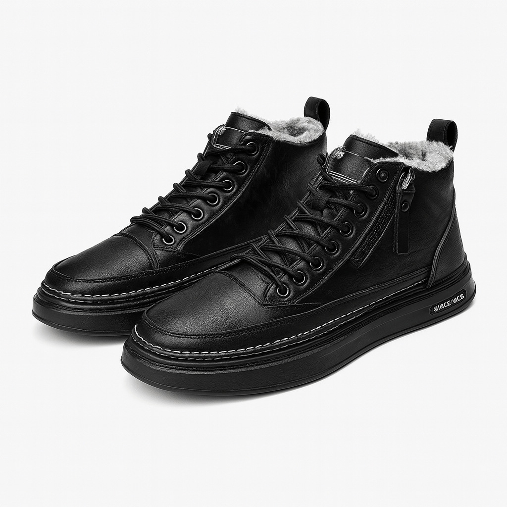 Ankelhøje Vinterstøvler med Lynlås og Snørebånd – Varme Støvler - My Store