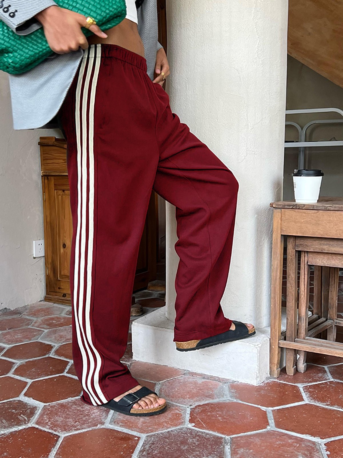 Patchwork Stribede Bukser til Kvinder – Kreative, Komfortable og Afslappede - My Store