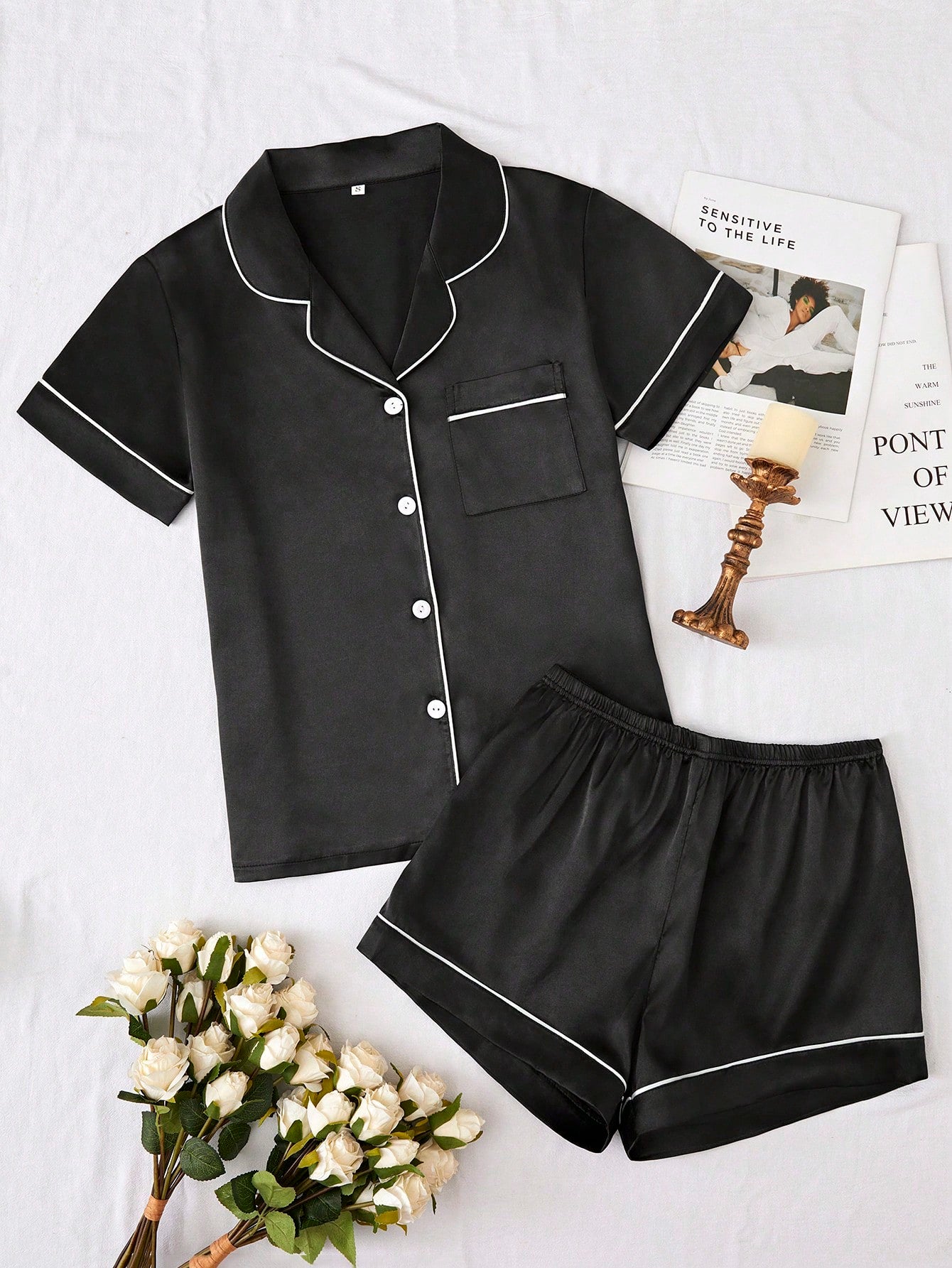 Satin Pyjamassæt til Kvinder – Elegant, Blødt og Tidløst - My Store