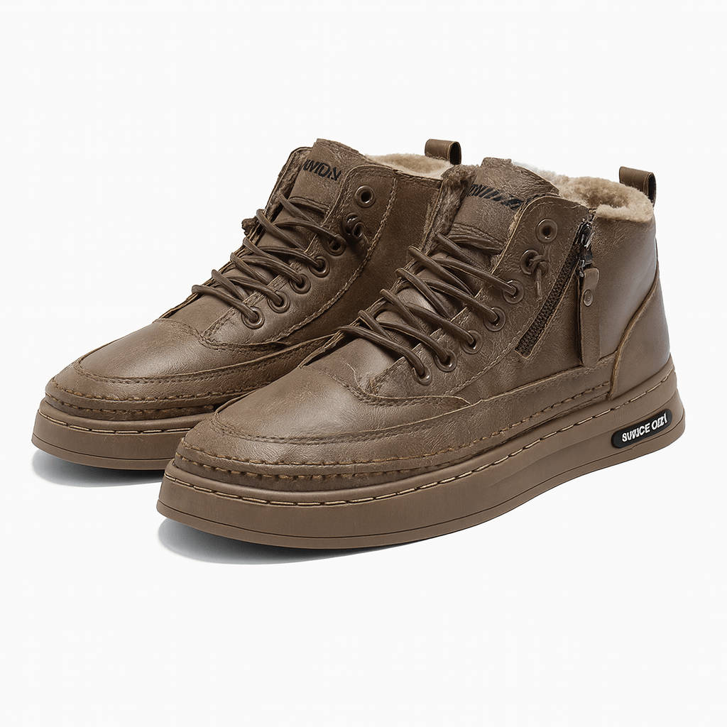 Ankelhøje Vinterstøvler med Lynlås og Snørebånd – Varme Støvler - My Store