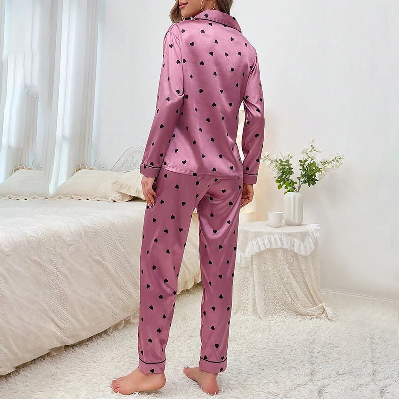 Amélie Silke Satin Pyjamas til Kvinder – Elegant og Komfortabel - My Store